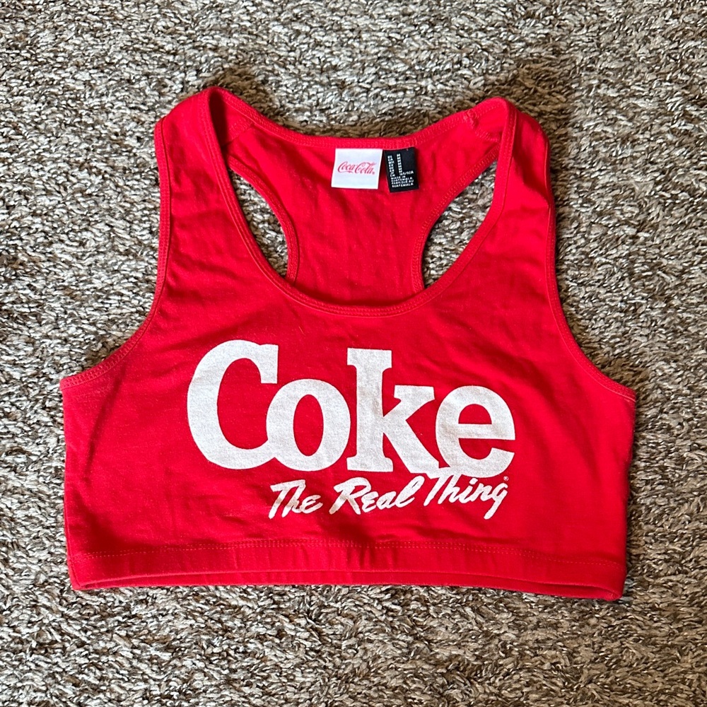 Coke Logo Sports Bra Crop Top